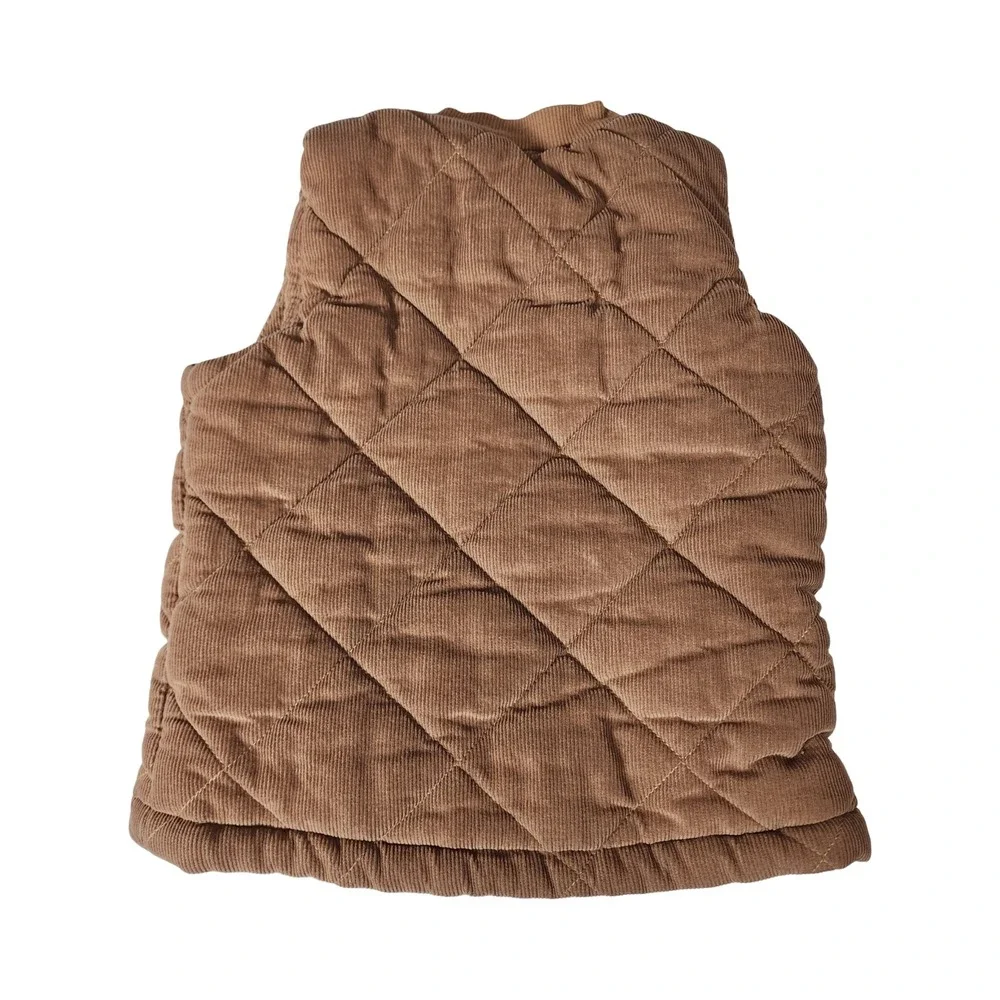 Telluride Clothing Co Brown Quilted Corduroy Vest Plaid Lining‎ Kids 24M 2T
